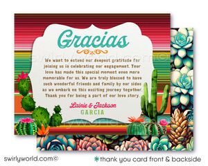 Vintage Mid-Century 1960s Retro Mexican Fiesta Engagement Party Printed Invitations