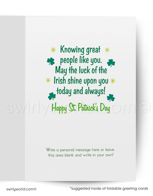 Vintage St. Patrick’s Card – Dapper Dog with Lucky Horseshoe & Top Hat – Mid-Century Design