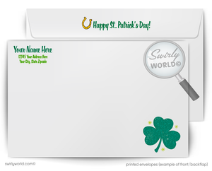 Vintage St. Patrick’s Card – Dapper Dog with Lucky Horseshoe & Top Hat – Mid-Century Design