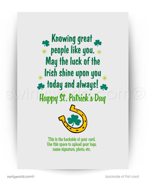 Vintage St. Patrick’s Card – Dapper Dog with Lucky Horseshoe & Top Hat – Mid-Century Design