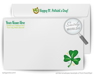 Vintage St Patrick's Day Card – Retro Leprechaun Greeting With Pot of Gold & Rainbow