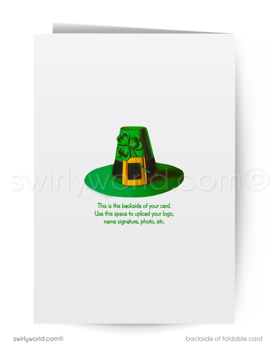 Vintage St. Patrick’s Day Card – Retro Irish Lass & Shamrocks, 1940s-1950s Inspired (Copy)