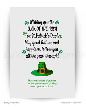 Vintage St. Patrick’s Day Card – Retro Irish Lass & Shamrocks, 1940s-1950s Inspired (Copy)