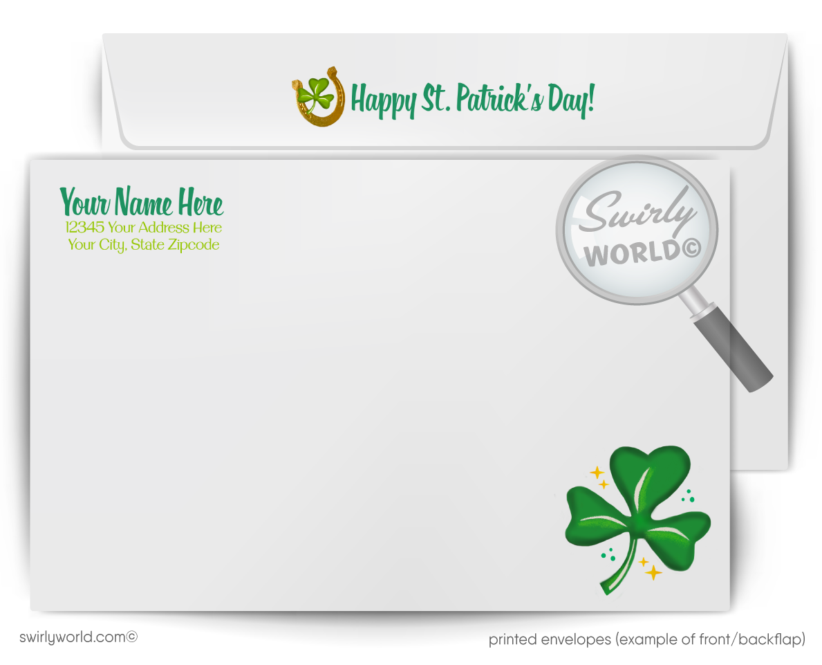 Vintage St. Patrick’s Day Card – Retro Irish Lass & Shamrocks, 1940s-1950s Inspired (Copy)