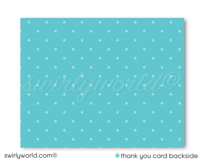 Retro Modern Stork Delivery Boy Baby Shower Invitation and Thank You Card Digital Set