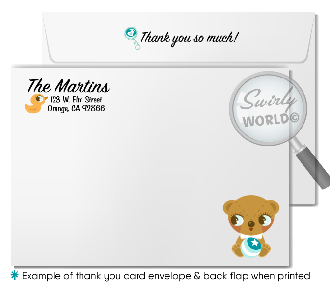 Precious Delivery Stork Retro Modern Cute Baby Boy Couple's Shower Invitations