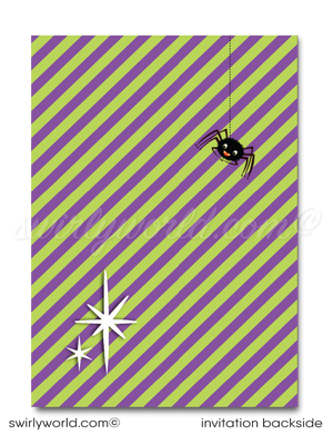  Retro Mod Rockabilly Pinup Girl Vampire Halloween Cocktail Party Invitation Digital Printable