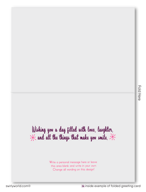 1960s Retro Mid-Century Modern Valentine’s Card - Mod Hot Pink Hearts Design