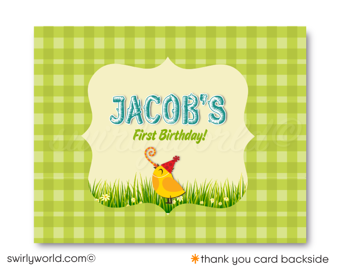 Rustic Woodland Baby Forest Animals First Birthday Party Invitation Digital Download