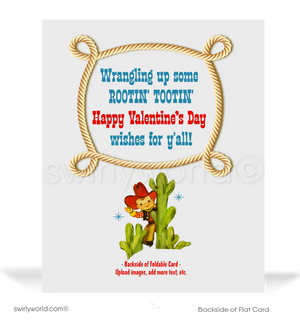 Charming 1940s-1950s Vintage-Inspired Valentine's Day Cards: Little Buckaroo Cowboy with Hearts