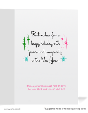 Mid Century Holiday Cards – Retro Modern Greeting Cards With Scandinavian Ornaments