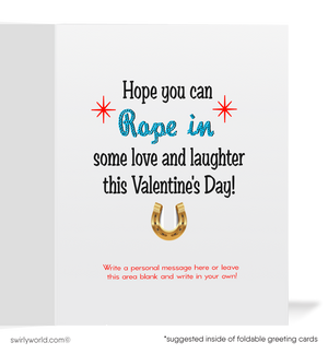 Vintage Western Cowboy & Cowgirl Valentine’s Card - 1950s Retro Kitschy Design