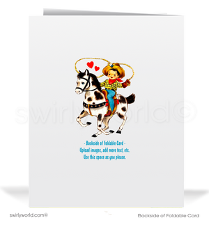 Vintage Western Cowboy & Cowgirl Valentine’s Card - 1950s Retro Kitschy Design