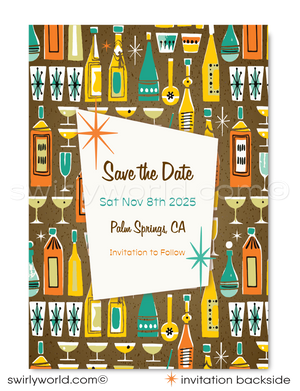 Mid-Century Modern Engagement Invitation – Retro "Mad Men" Style Digital Download