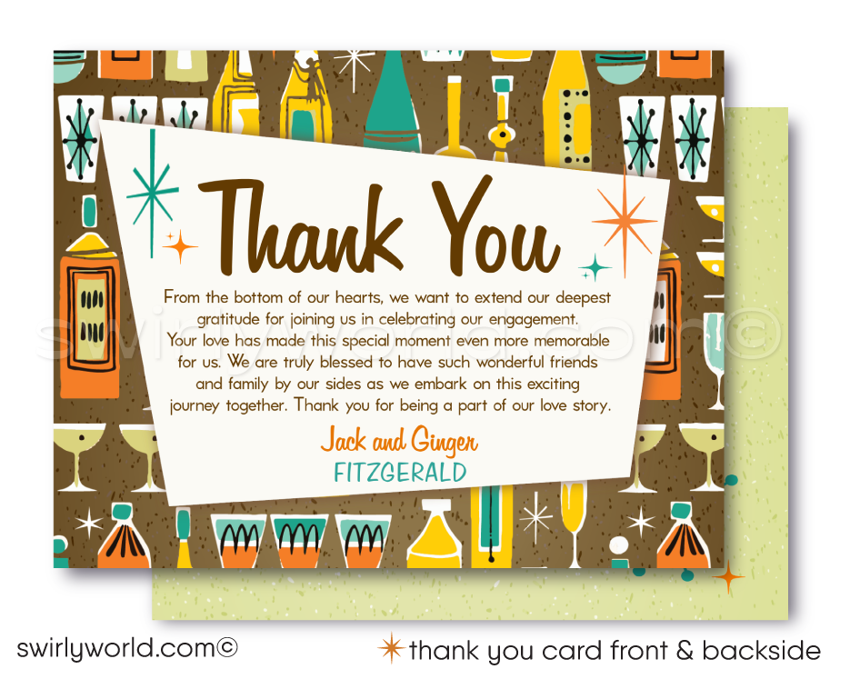 Mid-Century Modern Engagement Invitation – Retro "Mad Men" Style Digital Download