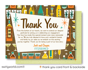 Mid-Century Modern Engagement Invitation – Retro "Mad Men" Style Digital Download