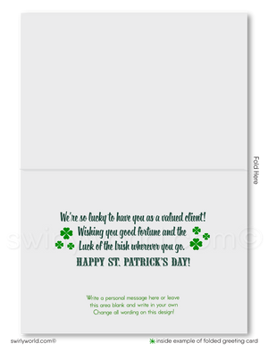St. Patrick’s Day Realtor Greeting Card – Customizable Client Appreciation Marketing Tool