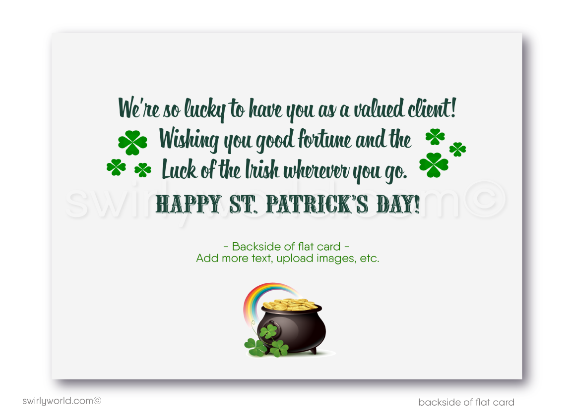 St. Patrick’s Day Realtor Greeting Card – Customizable Client Appreciation Marketing Tool