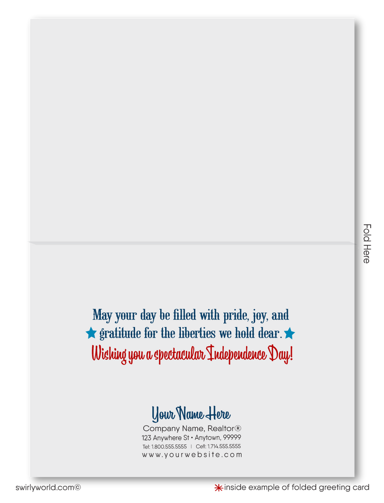 Patriotic Vintage American Flag Happy 4th of July Independence Day Cards for Business