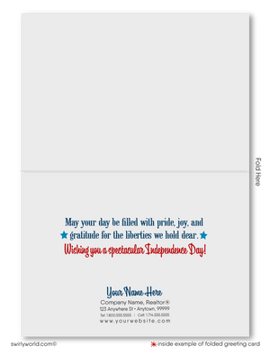 Patriotic Vintage American Flag Happy 4th of July Independence Day Cards for Business