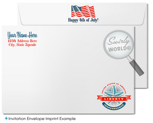 Patriotic Vintage American Flag Happy 4th of July Independence Day Cards for Business