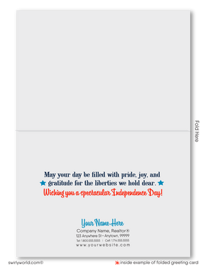 Patriotic Vintage American Eagle Flag Happy 4th of July Independence Day Cards for Business