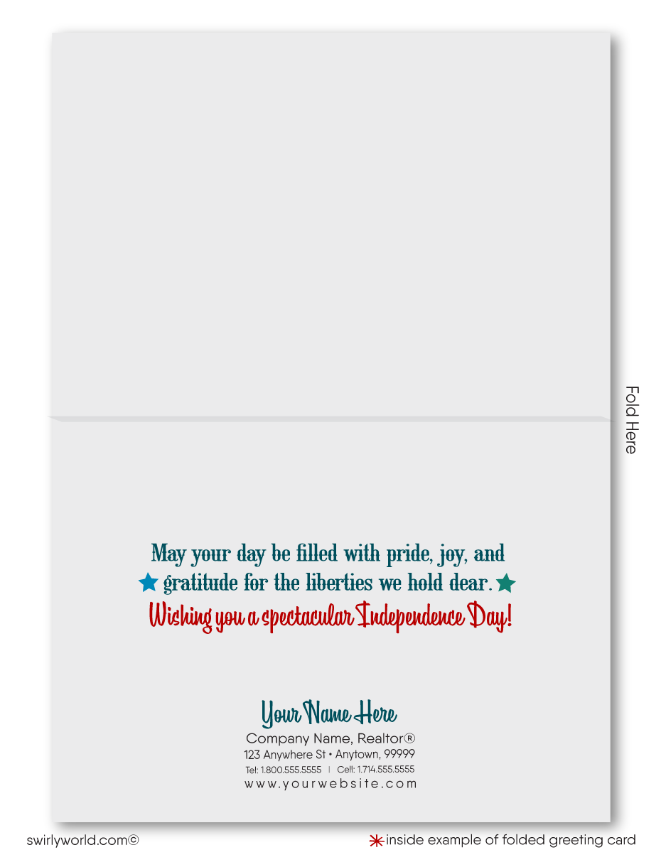 Patriotic Vintage American Flag Happy 4th of July Independence Day Cards for Business