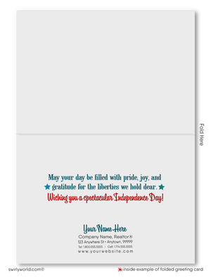 Patriotic Vintage American Flag Happy 4th of July Independence Day Cards for Business