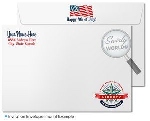 Patriotic Vintage American Flag Happy 4th of July Independence Day Cards for Business