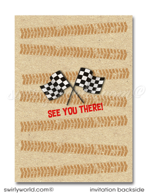 Red Monster Truck Dirt Racing Birthday Party for Boys Invitation Digital Download