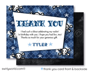 Lil' Rebel Rocker Punk Rock 1st Birthday Party Invitation Digital Design Download