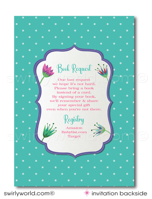 Beautiful Botanical Floral Gender Neutral Couple's Outdoor Printed Baby Shower Invitations