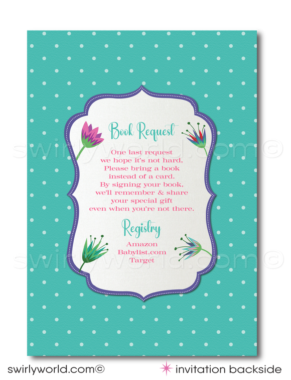 Host a charming baby shower with Swirly World's Vintage Botanical Floral Invitation Set. Featuring vibrant floral designs and elegant calligraphic fonts, this printed set includes invites, thank you cards, and envelopes. Easily customize and download via Corjl for a beautifully warm and welcoming event.