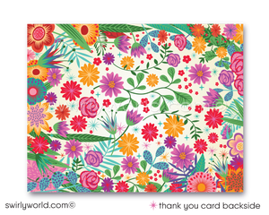 Beautiful Botanical Floral Gender Neutral Couple's Outdoor Printed Baby Shower Invitations