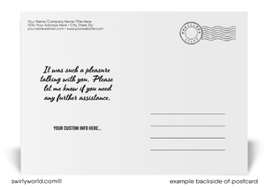 Sales Marketing Enjoyed Meeting With You Printed Postcards for Clients and Customers