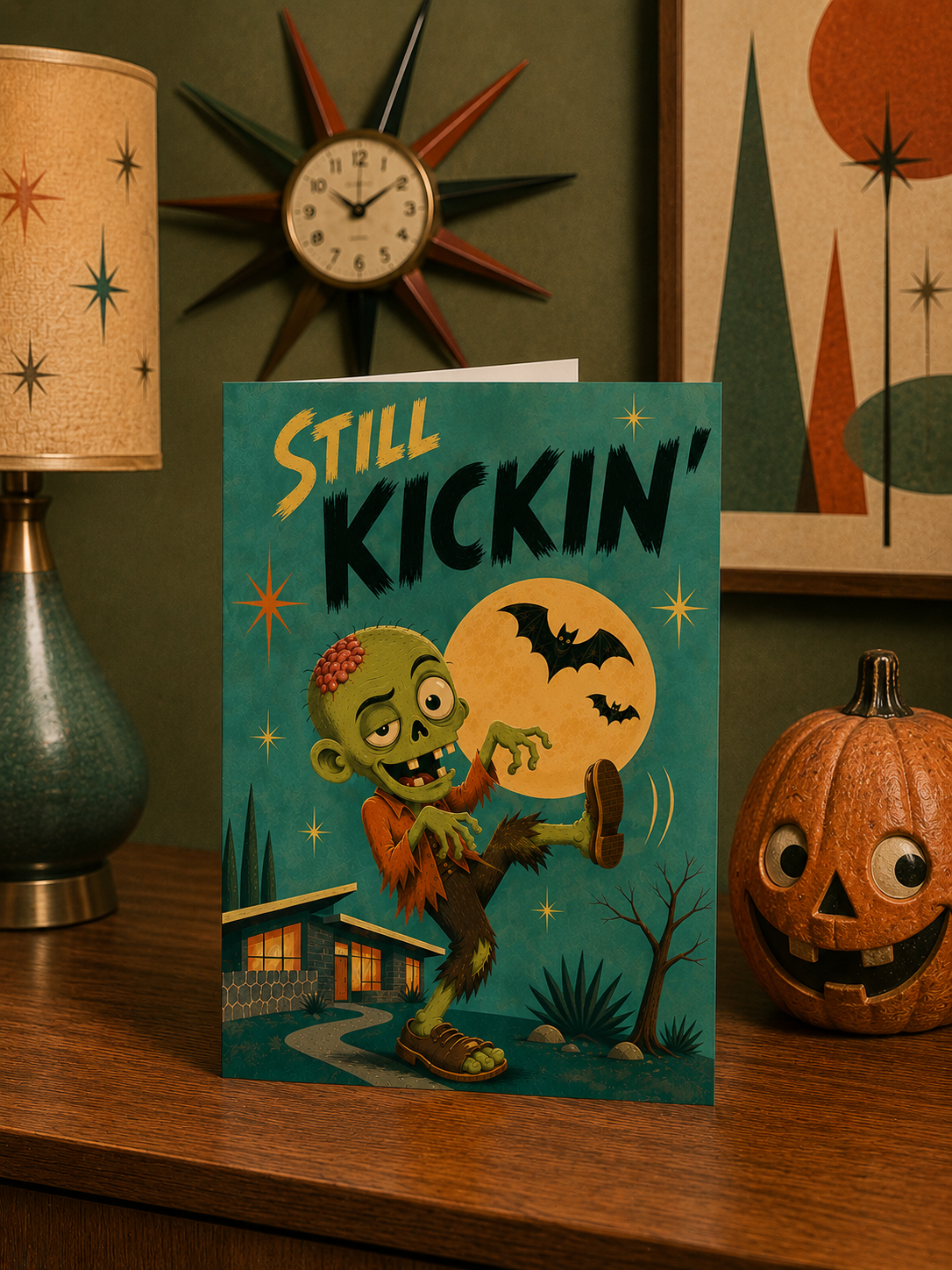 Still Kickin’ It Funny Zombie Happy Halloween Card