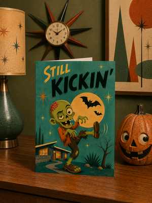 Still Kickin’ It Funny Zombie Happy Halloween Card