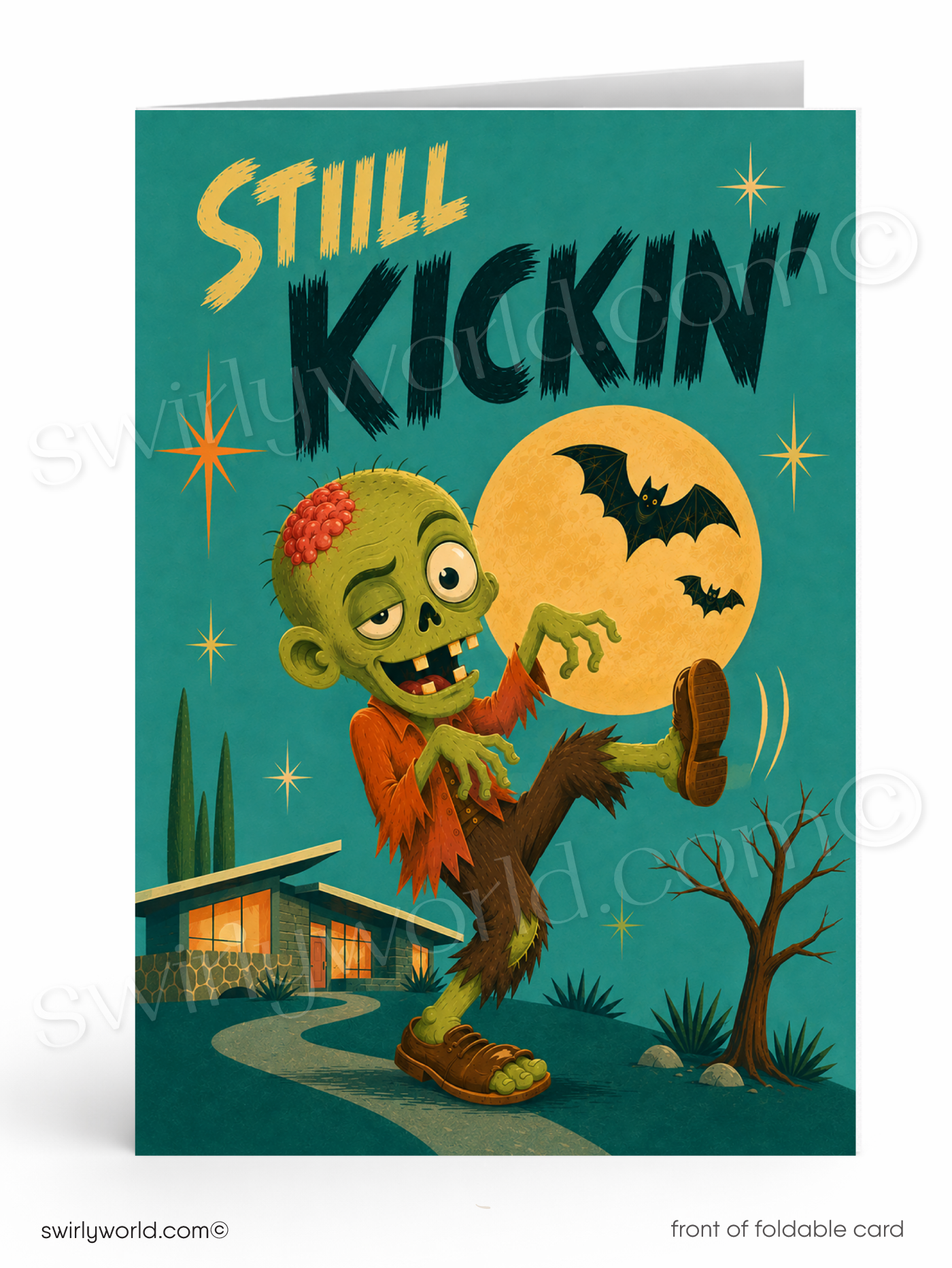 Still Kickin’ It Funny Zombie Happy Halloween Card