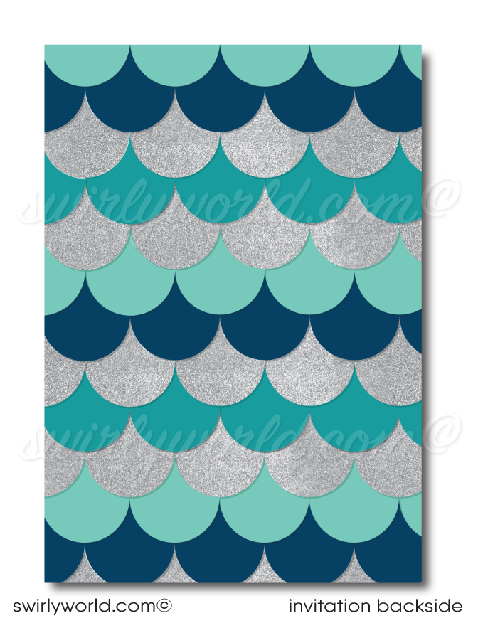 Dive into the wonders of the ocean with our "Under the Sea" Dolphin Swim Party Birthday Invitation Set! 🐬🌊 Featuring beautiful aqua blue, silver, and navy hues, this nautical-themed set includes invitations, thank you cards, and matching envelopes. Perfect for a dolphin-themed birthday celebration at the pool or aquarium!