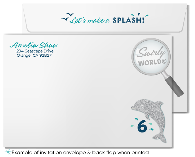 Dive into the wonders of the ocean with our "Under the Sea" Dolphin Swim Party Birthday Invitation Set! 🐬🌊 Featuring beautiful aqua blue, silver, and navy hues, this nautical-themed set includes invitations, thank you cards, and matching envelopes. Perfect for a dolphin-themed birthday celebration at the pool or aquarium!