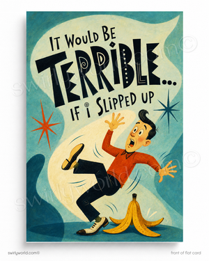 It Would Be Terrible If I Slipped Up Funny Banana Peel Thank You Flat Cards