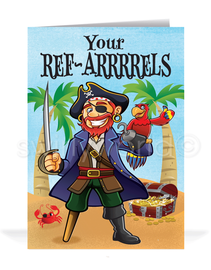 Funny Cartoon Customer Thank You For Your Referral Greeting Cards