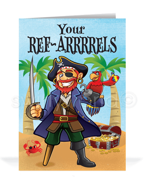 Funny Cartoon Customer Thank You For Your Referral Greeting Cards