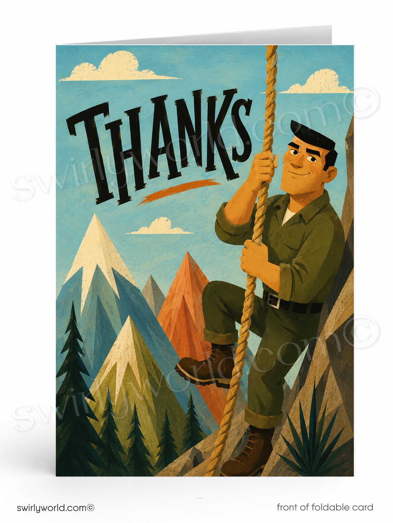 Thanks Mountain Climber Business Thank You Card