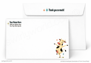 This Is No Bull Retro Cow Business Thank You Greeting Card