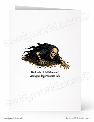 Time Is Running Out Funny Grim Reaper Halloween Card