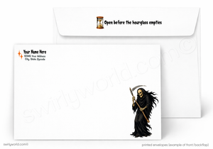 Time Is Running Out Funny Grim Reaper Halloween Card