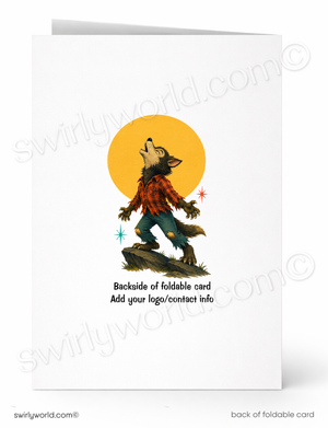 It’s Howling Good Funny Werewolf Retro Halloween Card