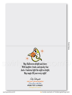 Vintage Mid-Century Retro 1950s-1960s MCM Haunted Mansion Halloween Greeting Cards