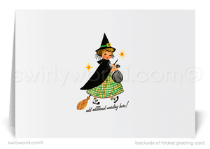 Mid-Century MCM Retro Kitsch Vintage 1940s-1950s Printed Halloween Greeting Cards
